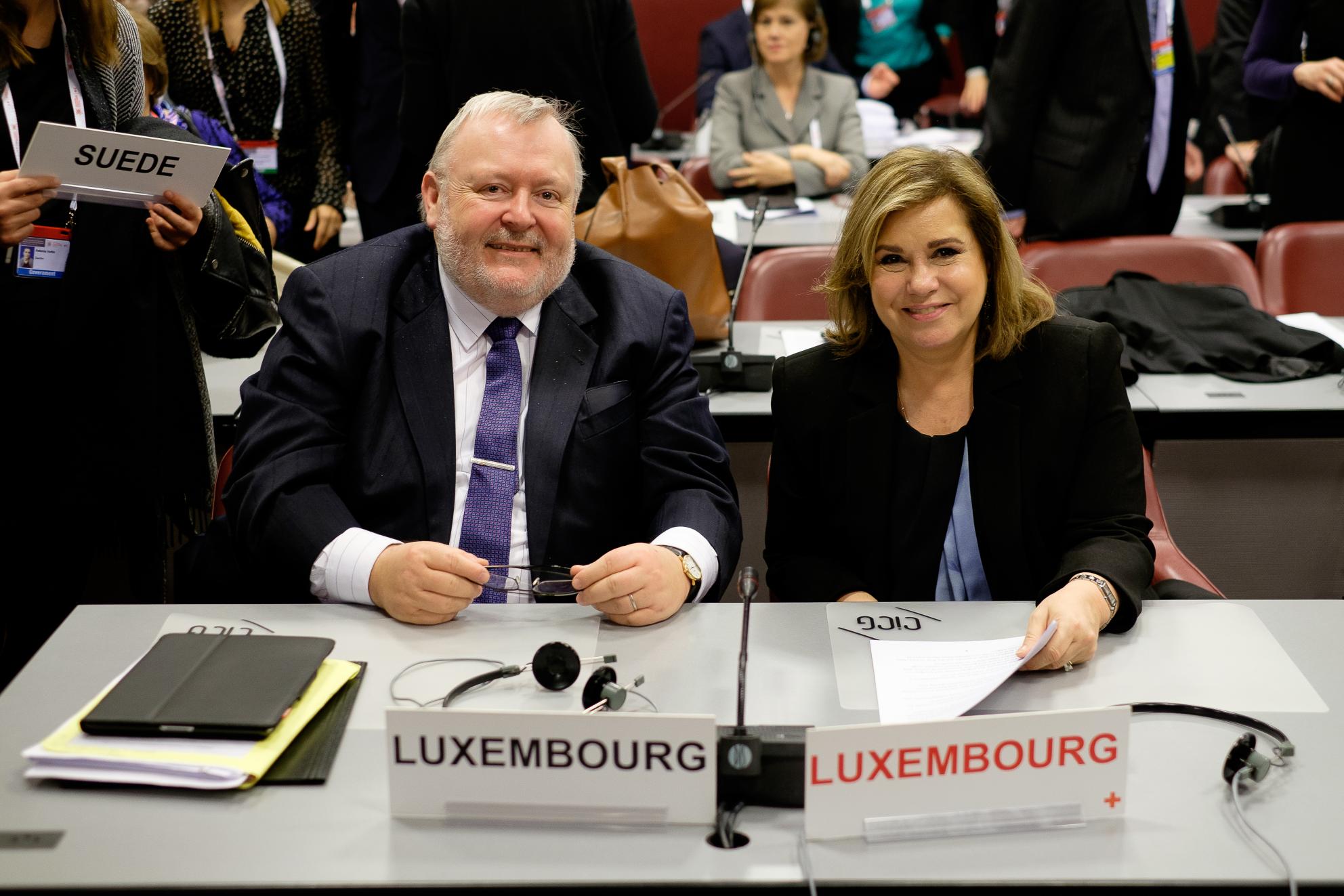 S.A.R. la Grande-Duchesse et Monsieur Jean-Marc Hoscheit, ambassadeur du Grand-Duché auprès de Comité International de la Croix-Rouge.

