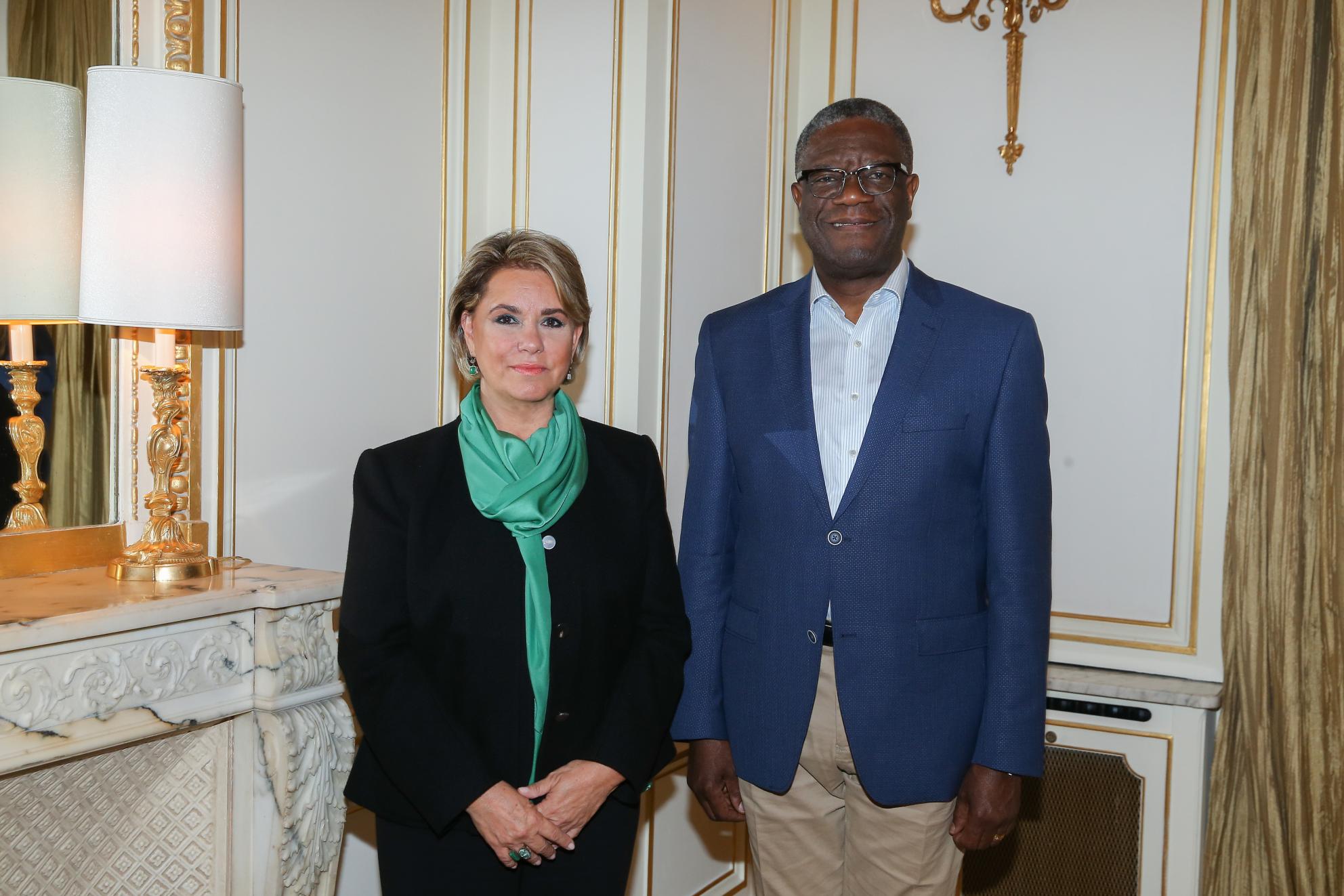 S.A.R. la Grande-Duchesse et le Dr Denis Mukwege lors d'une réunion de travail pour l’organisation de la conférence de mars 2019 #StandSpeakRise
