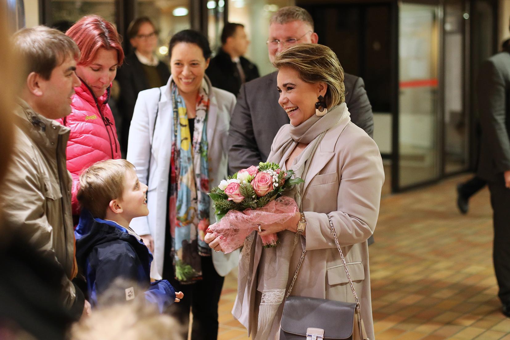 S.A.R. la Grande-Duchesse lors de son accueil au Conservatoire de la Ville de Luxembourg.
