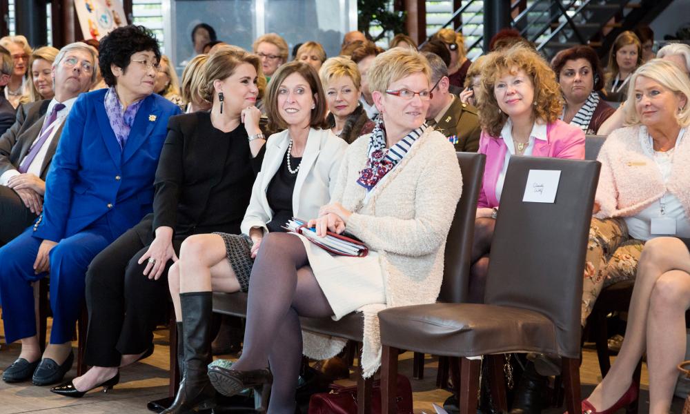 S.A.R. la Grande-Duchesse accompagnée de la Ministre de l'égalité des Chances, a assisté à la conference internationale "Equilibre dans la prise de décision", co-organisée par le Conseil National des Femmes de Luxembourg