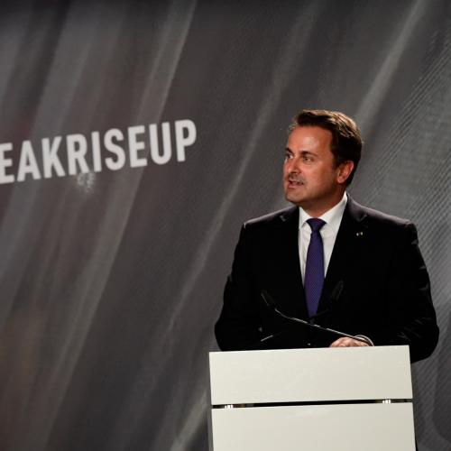 Le Premier Ministre Xavier Bettel lors de la cérémonie d'ouverture du forum "Stand Speak Rise Up!"