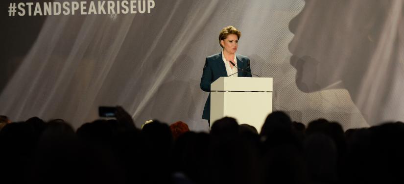 S.A.R. la Grande-Duchesse délivre le discours d'ouverture du forum