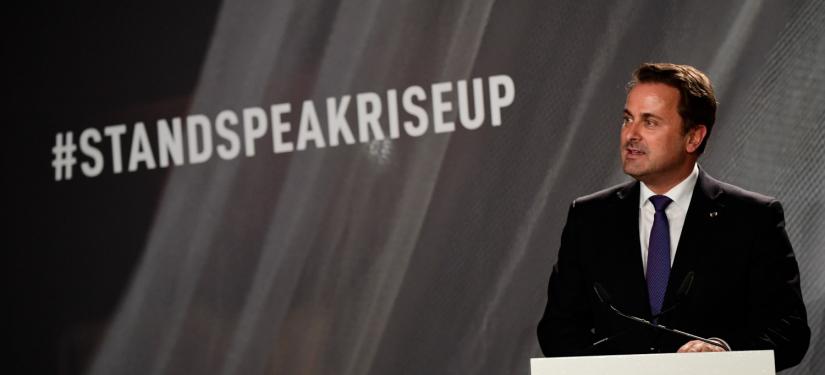 Le Premier Ministre Xavier Bettel lors de la cérémonie d'ouverture du forum "Stand Speak Rise Up!"