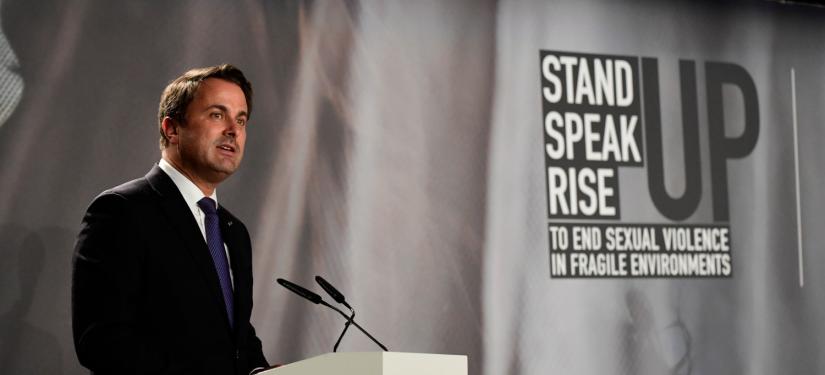 Le Premier Ministre Xavier Bettel lors de la cérémonie d'ouverture du forum "Stand Speak Rise Up!"